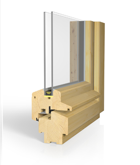 Holzfenster H80D Stil Innenansicht