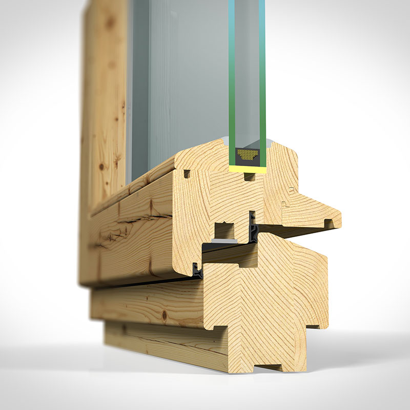 Holzfenster H80D Stil Aussenansicht